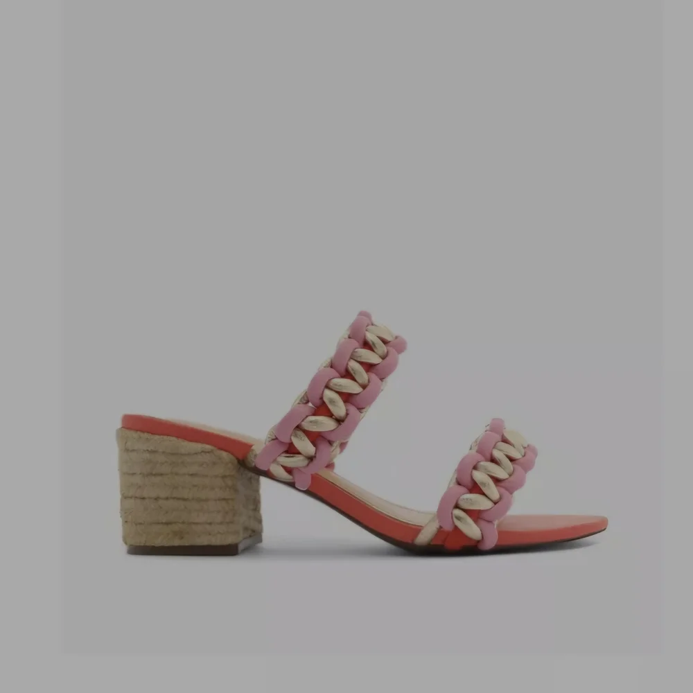 SCHUTZ Pink and Gold Sandals with Braided‎ Straps